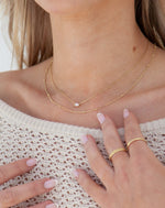Aurora White Zircon Necklace Gold