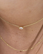 Aurora White Zircon Necklace Gold
