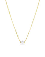 Aurora White Zircon Necklace Gold