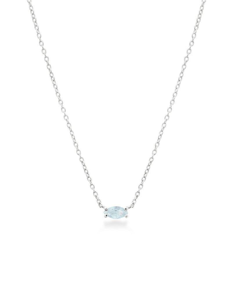 Aurora Aquamarine Necklace Silver