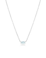 Aurora Aquamarine Necklace Silver