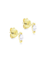 Thea White Zircon Studs Gold