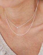 Aurora White Zircon Necklace Silver