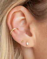 Thea White Zircon Studs Gold