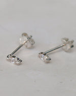 Thea White Zircon Studs Silver