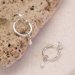 Mini Margot Pearl Hoops Silver