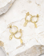 Isla Marquise Charm Hoops Gold
