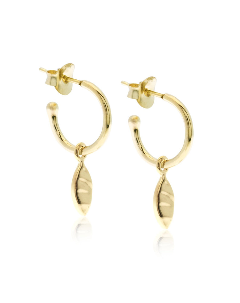 Isla Marquise Charm Hoops Gold