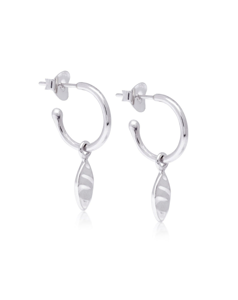 Isla Marquise Charm Hoops Silver