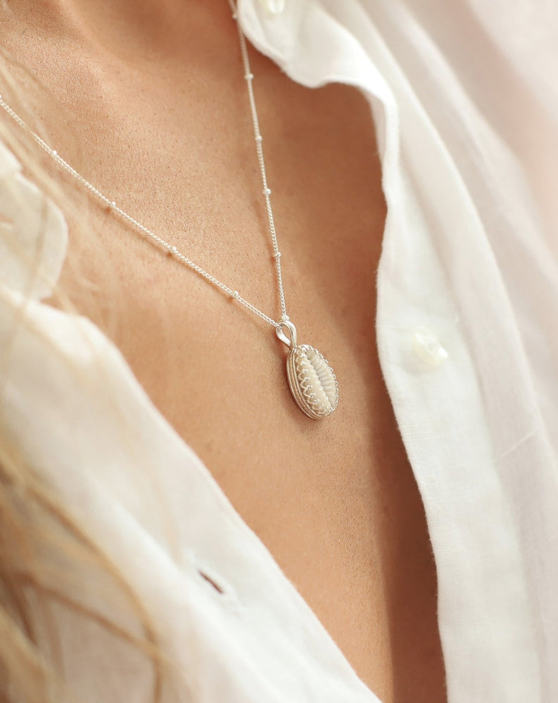 Pandawa Cowrie Shell Necklace Silver - Caja Jewellery